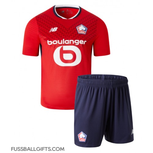 Lille OSC Fußballbekleidung Heimtrikot Kinder 2024-25 Kurzarm (+ kurze hosen)